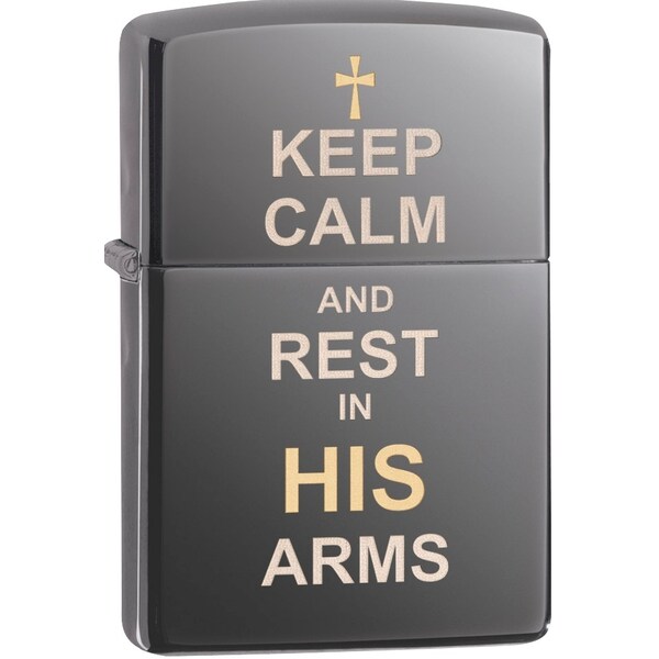 Zippo 2019 Zippo Keep Calm Design Black Ice ZIP-29610 - main